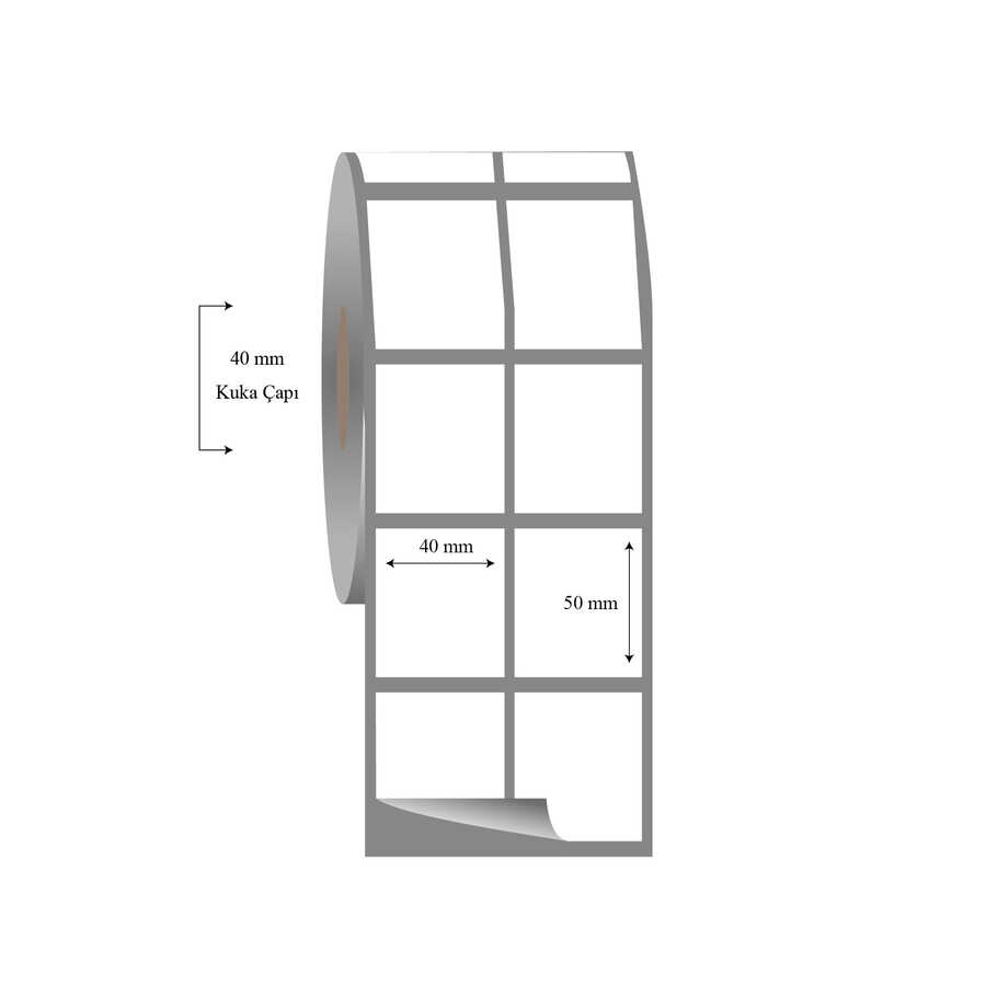 40mm x 50mm 2li Ayrık Fasson Fastyre Etiket