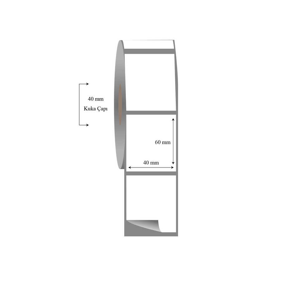 40mm x 60mm Tekli Fasson Fastyre Etiket