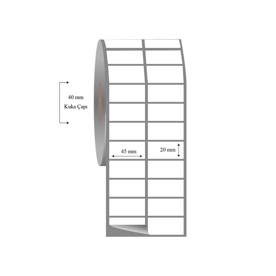 45mm x 20mm 2li Ayrık Fasson Fastyre Etiket