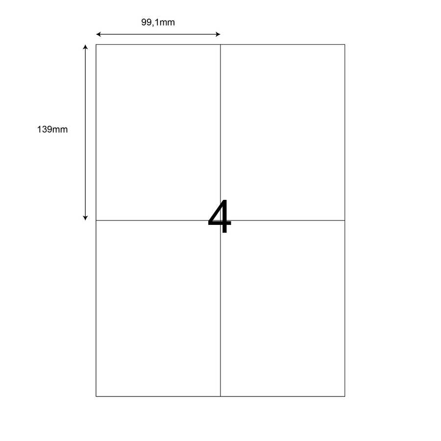 99,1mm x 139mm Lazer Etiket