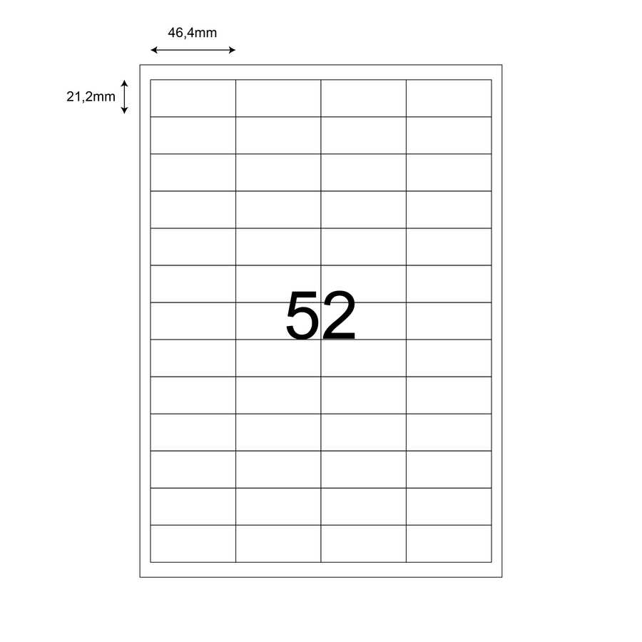 46,4mm x 21,2mm Lazer Etiket