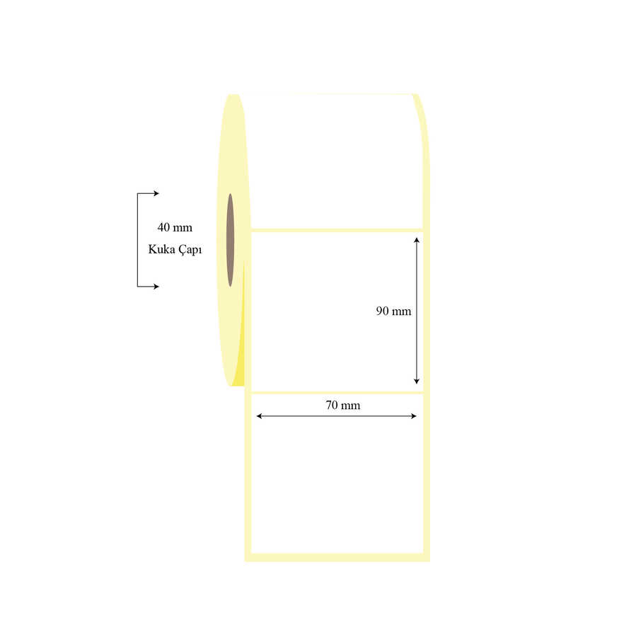 70mm x 90mm Tekli PP Opak Etiket